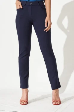 Sale Workflow Stretch Straight Leg Pocket Pant In Navy Bottoms|Pants