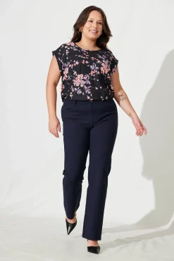 Sale Workflow Stretch Straight Leg Pocket Pant In Navy Bottoms|Pants