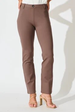 Hot Workflow Stretch Yoga Pants in Mocha Bottoms|Pants