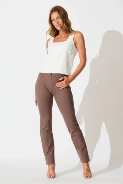 Hot Workflow Stretch Yoga Pants in Mocha Bottoms|Pants