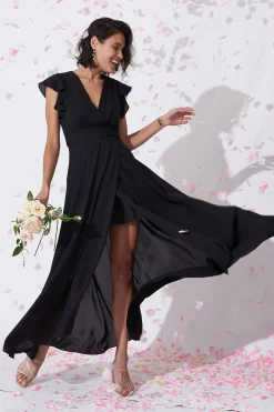 Sale Wynter Maxi Dress in Black Chiffon Dresses|Formal