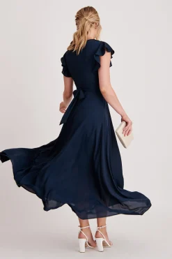 Fashion Wynter Maxi Dress in Navy Chiffon Dresses|Formal