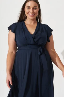 Fashion Wynter Maxi Dress in Navy Chiffon Dresses|Formal