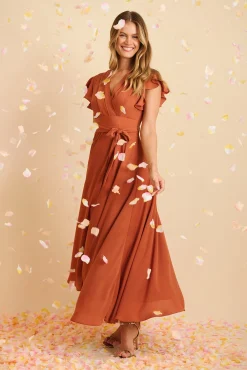 Discount Wynter Maxi Dress in Rust Chiffon Dresses|Formal