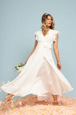 Discount Wynter Maxi Dress in White Chiffon Dresses|Party