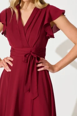 Discount Wynter Maxi Dress in Wine Chiffon Dresses|Party
