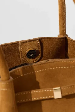 Sale Yuna Tote Bag in Tan Suedette Bags