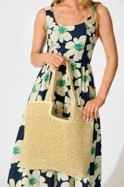 Clearance Zoe Straw Tote Bag in Beige Bags